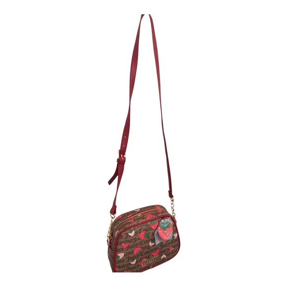 Juicy Couture brown canvas strawberry print crossbody bag with strawberry charm - Picture 8 of 16